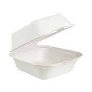 6x6 bagasse clamshell
